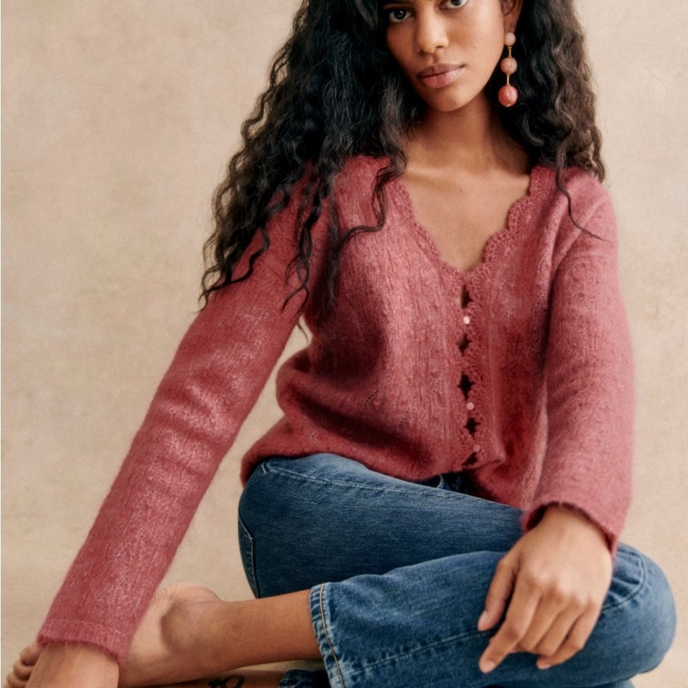 Sezane Anaelle Cardigan- Rosewood